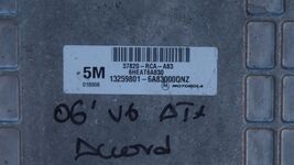 2006 Honda Accord V6 AT ECU ECM Control Module W/ Immo & Key 37820-RCA-A83 image 2