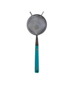 Vintage FLINT Aqua Turquoise Strainer Kitchen Utensil,  Stainless Vanadi... - $309.25 MXN