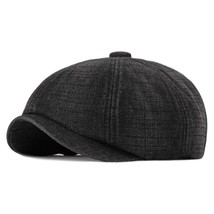 Autumn Winter Newsboy Cap Warm Hat Men Washed Denim Beret Hat Women  8 Panel Cab - £31.45 GBP