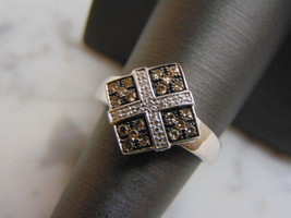 Womens Vintage Estate 14K White Gold Chocolate Diamond Ring, 5.1g E3606 - £529.43 GBP