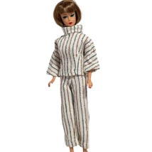 Vintage Barbie Clone Doll Clothes Mod Era Outfit Top Pants White Stripes - £23.35 GBP