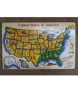 Melissa & Doug Wooden USA Map - Like New  - £9.57 GBP