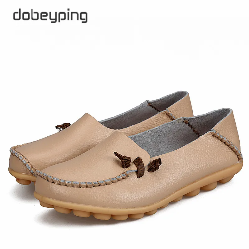 s casual shoes genuine leather woman flats soft mother loafers female driving footwear thumb200