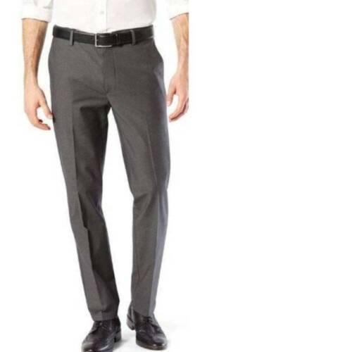 Mens Dress Pants Dockers D2 Gray Straight Flat Front Easy Khaki Casual-sz 30x32