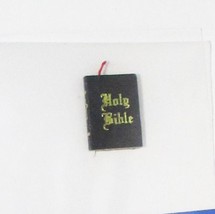 Black Bible IM65262 Ribbon Bookmark Gold Edge Dollhouse Miniature - £1.55 GBP