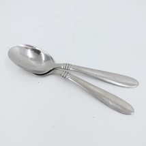 Oneida Stainless Steel Flatware Teaspoon 3 Ring Pattern Glossy Set of 2 - £9.43 GBP