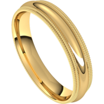 14k Yellow Gold 4 MM Double Milgrain Comfort Fit Wedding Band Size 4 to 15.5 - £518.68 GBP+