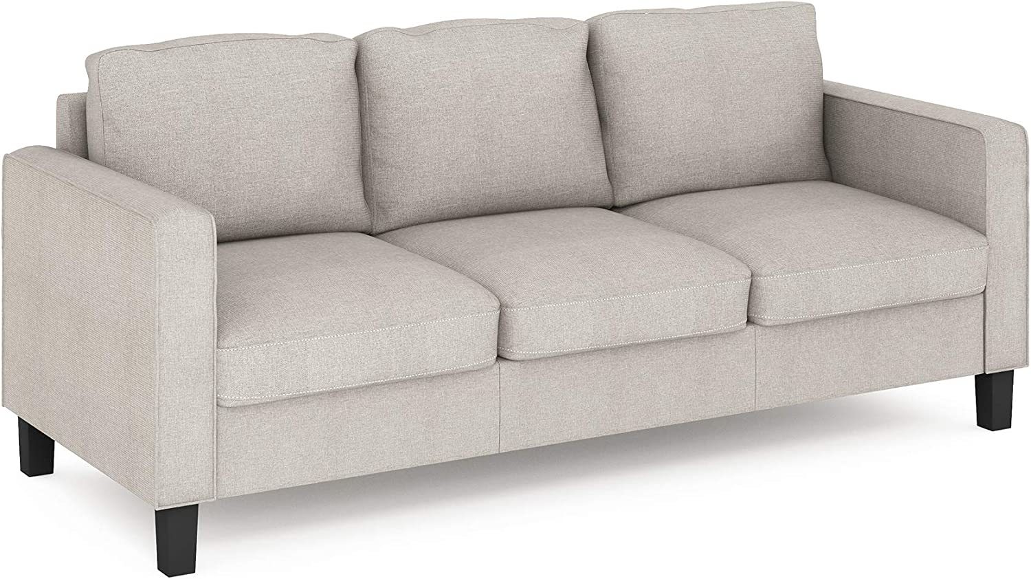 Primary image for Furinno Bayonne Modern Upholstered 3-Seater Sofa Couch for Living Room, Fog