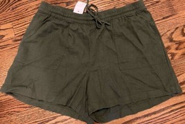 NEW JCrew Factory Women’s Linen Pull-On Short Green Size Large NWT - £29.59 GBP