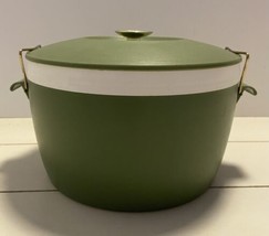 Vintage Royal Satin Green Therm O Ware Insulated Covered Bowl Ice Bucket - £18.74 GBP