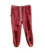 POL Burnt Orange Distressed Ripped Joggers Large - $58.04 CAD