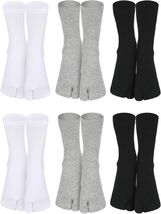 6 Pairs Unisex Split Toe Tabi Socks – Classic Colors for Ultimate Comfort - $28.66