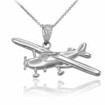 14k Solid White Gold Piper Tri Pacer PA-20 Aircraft Airplane Pendant Necklace - £170.56 GBP+
