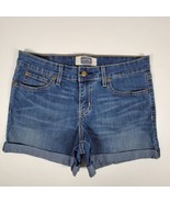 Signature Levi Strauss And Co Shorts Womens 8 Blue Denim Mid Rise Cuffed... - £11.82 GBP