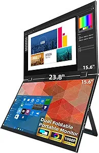 Triple Screen 15.6&quot; Portable Foldable Monitor Dual Screen With Vesa Exte... - $926.99