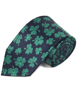 Green Black Lucky Shamrock Clover Tie - £11.85 GBP