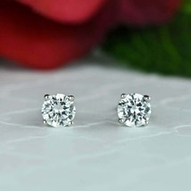 5mm Round Simulated Diamond 1/2 ct each Stud Earrings 14k White Gold Plated - £24.34 GBP