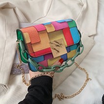 New Summer Purse Hit Color Shoulder Bags For Women ChaCrossbody Messenger Bag Pu - £20.57 GBP