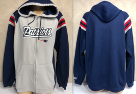 New England Patriots Vintage Reebok Full Zip NFL Hoodie Sweatshirt - £48.61 GBP