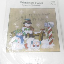 Counted Cross Stitch Christmas Snowman Kit &quot;Friends are Flakes&quot; 1622 Hol... - $14.84