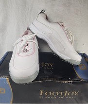 FootJoy GreenJoys Ladie&#39;s 48703 White/Pink Golf Shoe Sz 7 Wide Worn Once... - £22.38 GBP