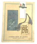 Antique Citizen Bank of Galena 1916 Advertising Calendar Christmas Unite... - $63.00