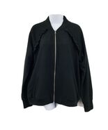 Andeawy Women&#39;s Medium Full Zip Ruffle Black Side Pocket Jacket - €15,08 EUR
