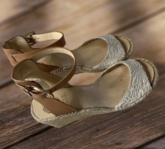 Vince Camuto Platform Wedge Sandal Women’s 9 1/2M Shoe Taupe Vp Tesa - £22.17 GBP