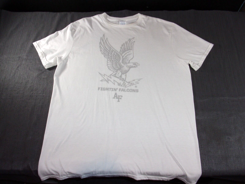 DISCONTINUED USAF AIR FORCE WHITE FIGHTING FALCONS SHORT SLEEVE T-SHIRT XL - $18.35