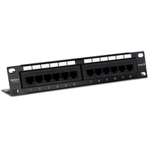 TRENDnet 12-Port Cat6 Unshielded Patch Panel, TC-P12C6, 10 Inch Wide, 12 x Gigab - £26.72 GBP