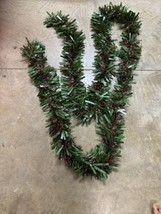 Vintage Red &amp; Green Christmas Tinsel Garland  1 Piece 8 Feet - £4.69 GBP