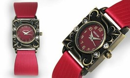 NEW Charles Latour 14028 Womens Petal Serious Bronze Case Dark Pink Square Watch - £23.05 GBP