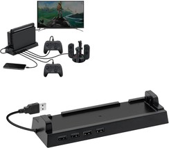 USB Hub for Switch Dock 4 Ports USB 2.0 Hub Dock Compatible with NS Switch Black - £24.72 GBP