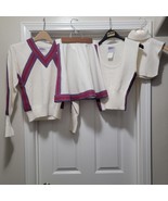 Vintage 80s 4 Piece Cheerleading Outfit White Red Blue Juniors / Womens ... - €116,82 EUR