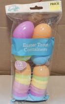 Easter Egg 1 1/2&quot; x 2&quot; Snap Together Multicolor Pastel Treat Containers ... - £1.98 GBP