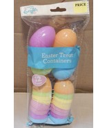Easter Egg 1 1/2&quot; x 2&quot; Snap Together Multicolor Pastel Treat Containers ... - £1.99 GBP
