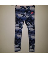 NIKE Girls Printed Leggings Size Small Blue Black White Polka Dot Coral ... - £11.06 GBP