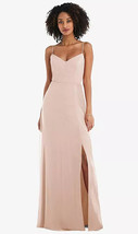 After Six 1548....Tie-Back Cutout Maxi Dress with Front Slit...Cameo...Size 4 - £58.88 GBP
