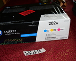 HP 202A Cyan, Magenta, Yellow Toner Cartridge Set - CF500AM SEALED OEM 5... - £158.70 GBP