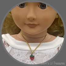 Strawberry Charm Gold Chain Doll Necklace • 18 Inch Fashion Doll Jewelry - £4.64 GBP