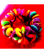Very colorful vintage wooden bracelet - $23.07 CAD