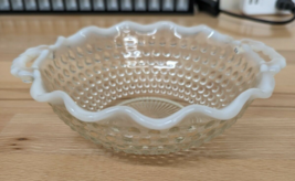 Fenton Hobnail Moonstone Opalescent 6.5&quot; Compote with Handles Candy Dish - $22.45