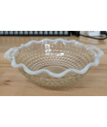 Fenton Hobnail Moonstone Opalescent 6.5&quot; Compote with Handles Candy Dish - £17.65 GBP
