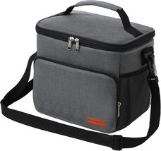 Large Insulated Lunch Box for Men &amp; Women, Reusable Lunch (Grey, 12L) - $17.82