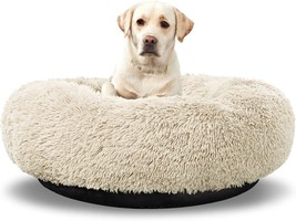 Washable Dog Round Bed Large, Donut Dog Bed Large Dog, Comfy Dog Calming Cuddler - £49.41 GBP