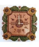 Wooden Flower Clock CNC Carved Solid Pine - £60.89 GBP