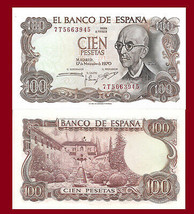 Spain P152a, Composer Manuel de Falla y Matheu / garden of Moorish Kings... - $3.88