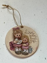 La Berge 93 Marked Love is the Best Gift w Two Cute Girls Resin Christma... - $9.49