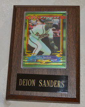 An item in the Sports Mem, Cards & Fan Shop category: * Deion Sanders Atlanta Braves 1994 Topps Finest Baseball Card Mounted Plaque