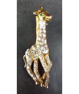 Vintage Costume Giraffe Rhinestone Brooch Pin - $342.12 MXN